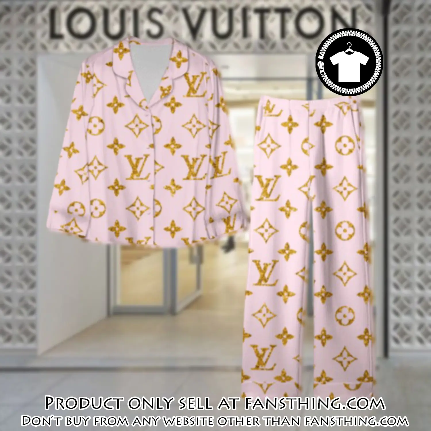 Trending luxury lv satin pajama set pjs1097 fst0718278
